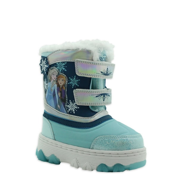 Frozen Icey Anna & Elsa Lighted Winter Snow Boot with Faux Fur Lining