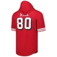 thumbnail image 3 of Men's Mitchell & Ness Jerry Rice Scarlet San Francisco 49ers Retired Player Name & Number Mesh Hoodie T-Shirt, 3 of 3