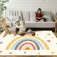 thumbnail image 3 of AKASISRUG Rainbow Kids Rug, Washable Rug with Non-Slip Backing Soft Colorful Rainbow Floor Rug Area Rug Carpet for Room Girls Kids Nursery (Yellow, 3 X 5ft), 3 of 7