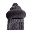 thumbnail image 4 of HJYCHN Women Winter Knitted Hat Scarf Integrated Warm Lined Earflap Cap Grey One Size, 4 of 4