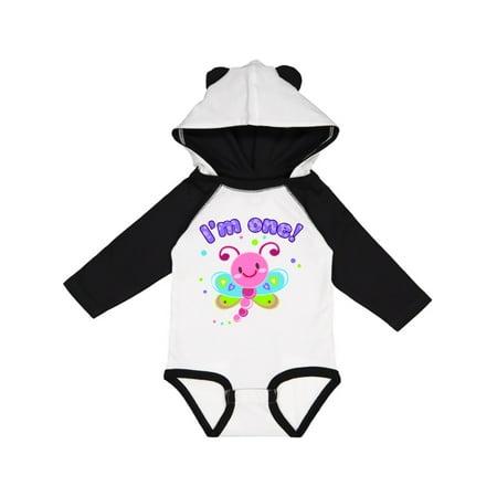 

Inktastic I m One- dragonfly First Birthday Gift Baby Girl Long Sleeve Bodysuit