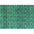 thumbnail image 1 of Ahgly Company Machine Washable Indoor Rectangle Abstract Turquoise Blue Modern Area Rugs, 2' x 5', 1 of 4