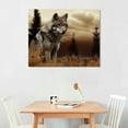 thumbnail image 2 of COMIO  Wolf Canvas Print Wall Art Wild Animal Painting Picture Stretched and Framed for Living Room Bedroom Bathroom, 2 of 4
