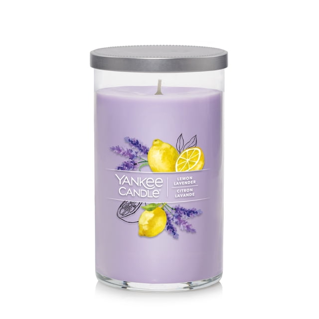 Yankee Candle Medium Perfect Pillar Candle, Lemon Lavender – Scented with up to 115 Hours of Burn Time, Premium Plant Wax Blend for Consistent Long Lasting Scent from First to Last Burn
