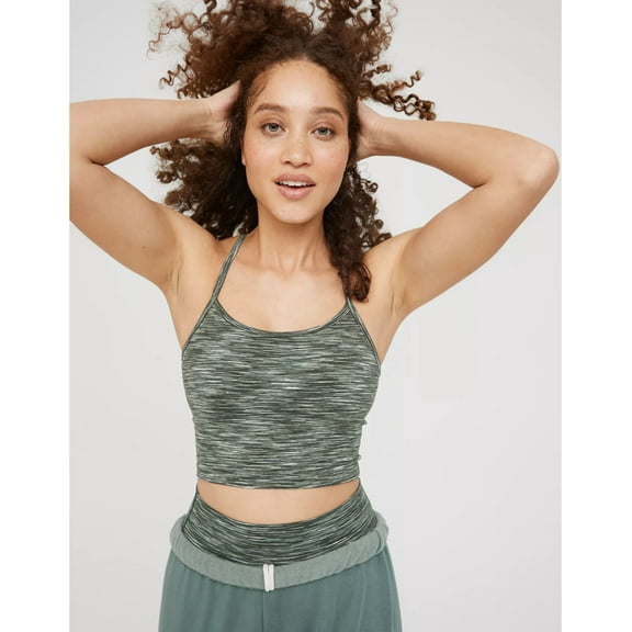 Aerie ROYAL PALM The Hugger Ombre Racerback Sports Bra, US X-Large