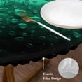 thumbnail image 3 of Green Fruit Round Tablecloth, Fitted Table Cover with Elastic for 55"-60" Round Tables, Modern Minimalist Decor Black Background Table Cloth Outdoor Indoor Dinning Party Waterproof Tablecloths, 3 of 7