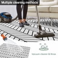 thumbnail image 5 of White Geometric Outdoor Rug for Patio/Deck/Porch, Non-Slip Large Area Rug 3 x 5 Ft, Modern Minimalism Black Striped Lines Indoor Outdoor Rugs Washable Area Rugs, Reversible Camping Rug Carpet Runner, 5 of 8