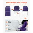 thumbnail image 2 of VEVOR 50 Pcs Purple Chair Covers, Polyester Spandex Chair Cover, Stretch Slipcovers for Wedding Party Dining Banquet Flat-Front Chair Covers, Fits Chair Measures up to 17.72 x 18.11 x 30.31 inch, 2 of 9