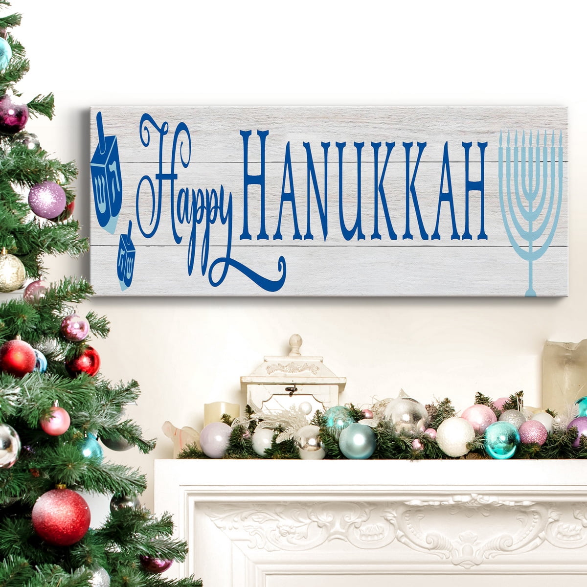 Happy Hanukkah Premium Gallery Wrapped Canvas - Ready to Hang
