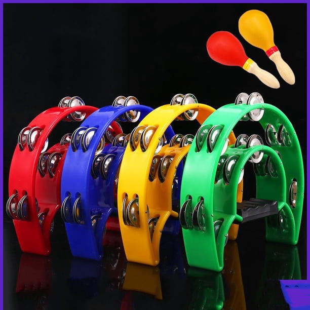 Instrumento musical golpe de mano tambor arena martillo jardín de infantes mano golpe campana niños adulto profesional Xinjiang maestro de danza campana mano sonajero pandereta, rosa, XianweiShao 8390613387998
