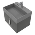 thumbnail image 2 of Amazon 24" Black Wood Floating Vanity with Gray Top and Brushed Nickel Trim, 2 of 10