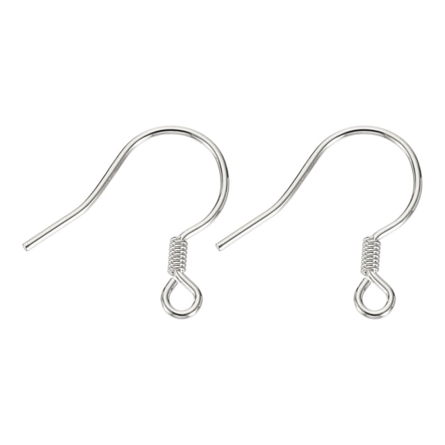 2Pcs Gancho de Arete, Alambres de Oreja Redondos de Plata Esterlina S925 (Alambre 0.7mm/21 Gauge) para Suministros de Joyería DIY, Color Plata Sólido