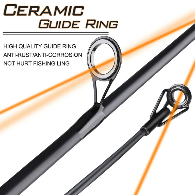 Sougayilang 2 Pc Spinning/Casting Fishing Rod Medium Action Carbon Fiber  Cork Handle Fishing Pole