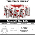 thumbnail image 2 of Valentine Round Tablecloth 60 Inch - Hearts Table Cloth Red Valentines Love Letter Table Cover for Kitchen Dining Room Farmhouse Picnic Indoor, 2 of 7