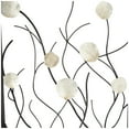 DecMode Black Metal Floral Wall Decor with Capiz Accents (3 Count)