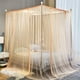 thumbnail image 4 of Xihbxyly Mosquitera Grande, Cortina de Cama de Poliéster Suave, Fácil Instalación con 4 Ganchos, Multiusos para Interior y Exterior, Decoración Romántica para Dormitorio, Ideal para Viajes, 210 X 190, 4 of 4