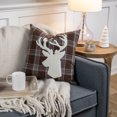thumbnail image 2 of Northlight 16.5" Brown Plaid Stag Christmas Throw Pillow, 2 of 7