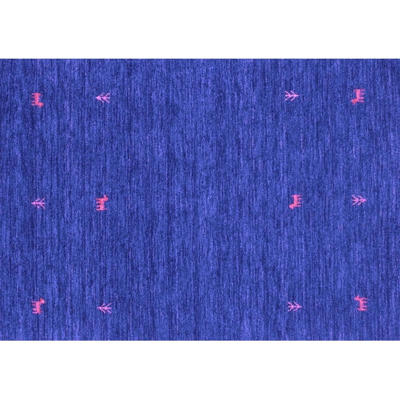 Ahgly Company Indoor Rectangle Abstract Purple Contemporary Area Rugs, 2' x 5'