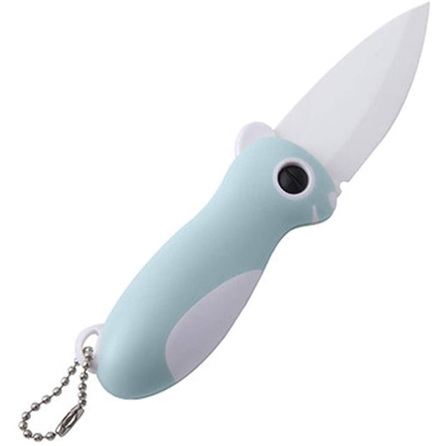 Cuchillo para pelar de cerámica, cuchillo de bolsillo, cuchillo plegable, hoja súper afilada de solo 2,3 pulgadas, picador para pelar frutas, fácil de transportar (rosa y azul) Xemadio WMPH-522-1
