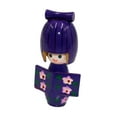 thumbnail image 2 of Muñeca de kimono de madera, figura coleccionable, adorno tradicional, figura en miniatura violeta, 2 of 9
