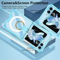 thumbnail image 4 of Compatible Samsung Galaxy Z Flip 5 Case Heavy Duty,Support Wireless Charging,Shockproof Silicone Protective Cover Case for Galaxy Z Flip 5 Case with Ring,Samsung Z Flip 5 Phone Case (Clear Blue), 4 of 14