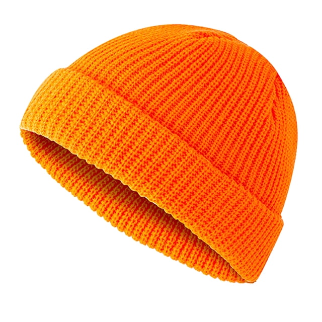 Qarigey Gorro de lana de tendencia, buena elasticidad, gorras clásicas de pescador sin borde, tocados crimpables a prueba de viento para montañismo, Sombreros Naranja Qarigey AP009365-10B