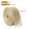 thumbnail image 2 of Unique Bargains 3 Rolls Natural Burlap Fabric Ribbon 1-1/2 Inch Burlap Wired Ribbon Rustic Ribbon, 2 of 5