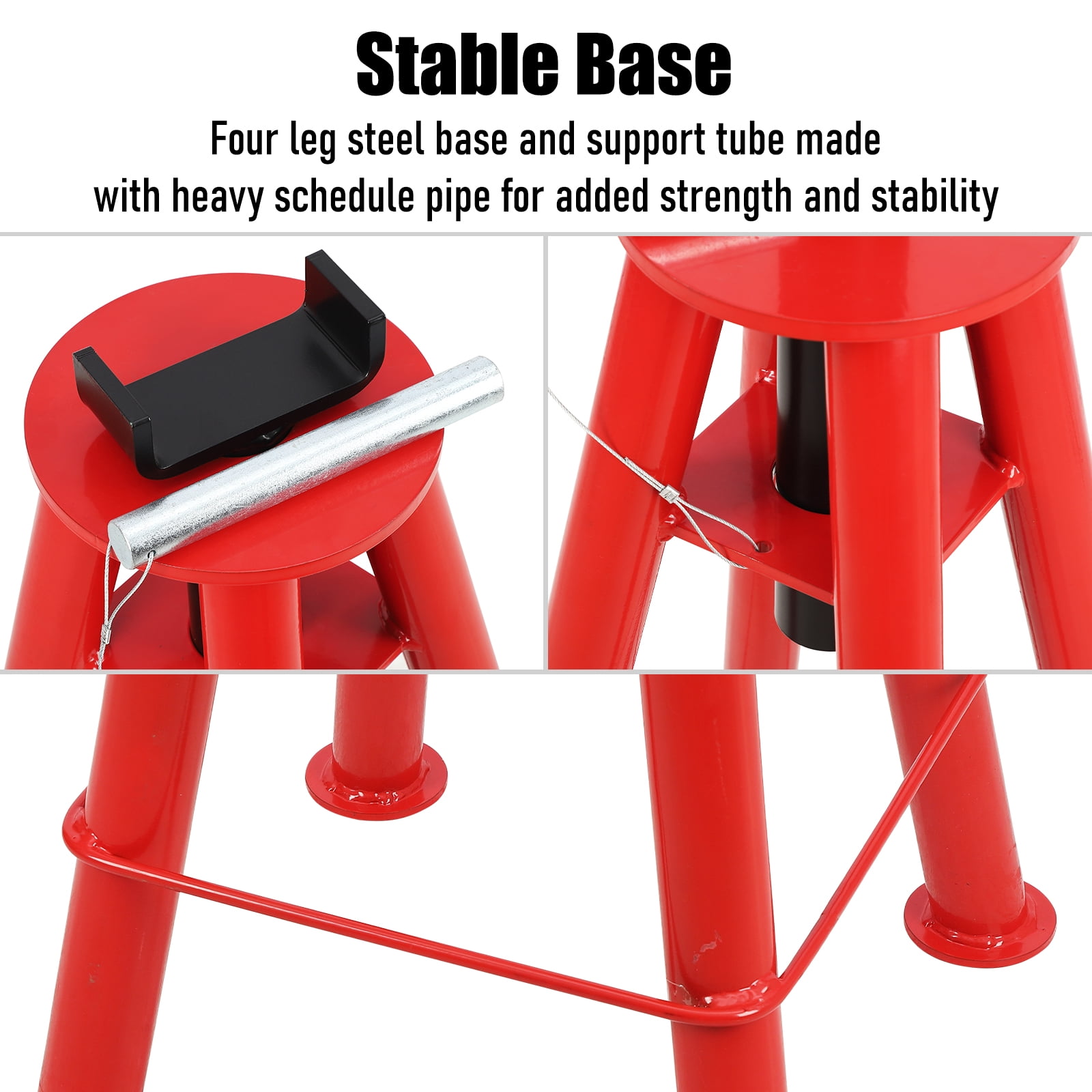 Amkui Pipe Stand, Height Adjustable, Portable Jack Stand with Folding Legs, Steel Multi-Purpose Jack for Pipe Cutting/ Welding Projects in Automotive Manufacturing/ Construction Projects, 1/2 Set