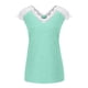 thumbnail image 4 of Puntoco moda mujer cuello redondo manga corta encaje tops camiseta camisetas sueltas cortas Puntoco Puntoco-2345, 4 of 5