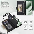 thumbnail image 4 of For Google Pixel 9 / 9 Pro 5G RFID Blocking Wallet Case, Crossbody Purse Phone Case with 9 Card Slots, Zipper Pocket & Detachable Strap,Black,For Pixel 9 / 9 Pro, 4 of 9