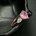 thumbnail image 3 of 2.6Ct Heart Cut Pink Sapphire Lab Created Diamond Ring, Vintage Style Pink Heart shaped Engagement Ring For Her, Anniversary Gift For Her, 3 of 3