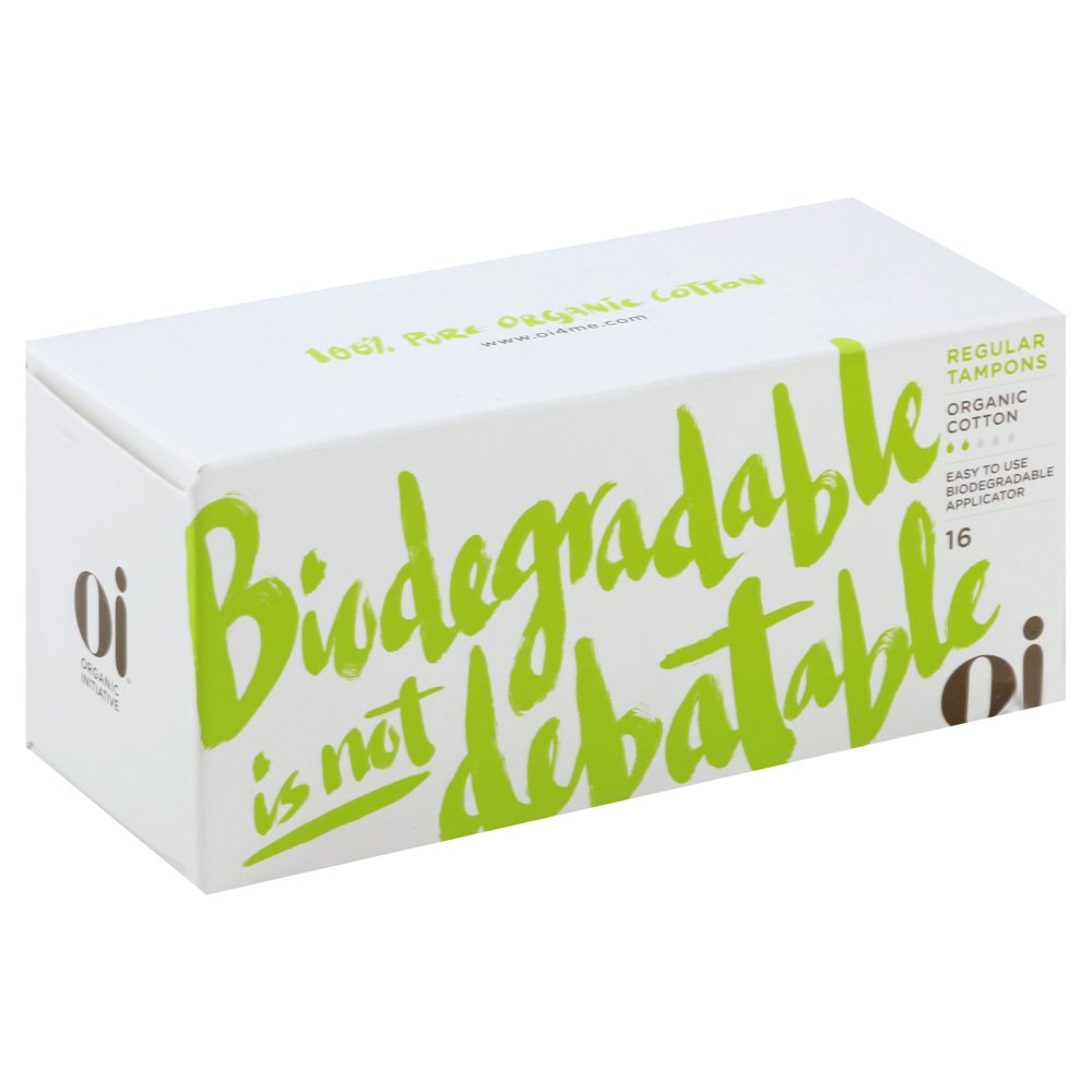 Oi Organic Cotton Tampons Box of 16 Regular Tampons TwisttoUnlock