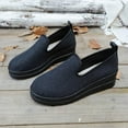 thumbnail image 4 of Black Round Toe Loafers For Women With Flat Thick Sole One-Foot Design Casual And Winter Versatile Wear, 4 of 9