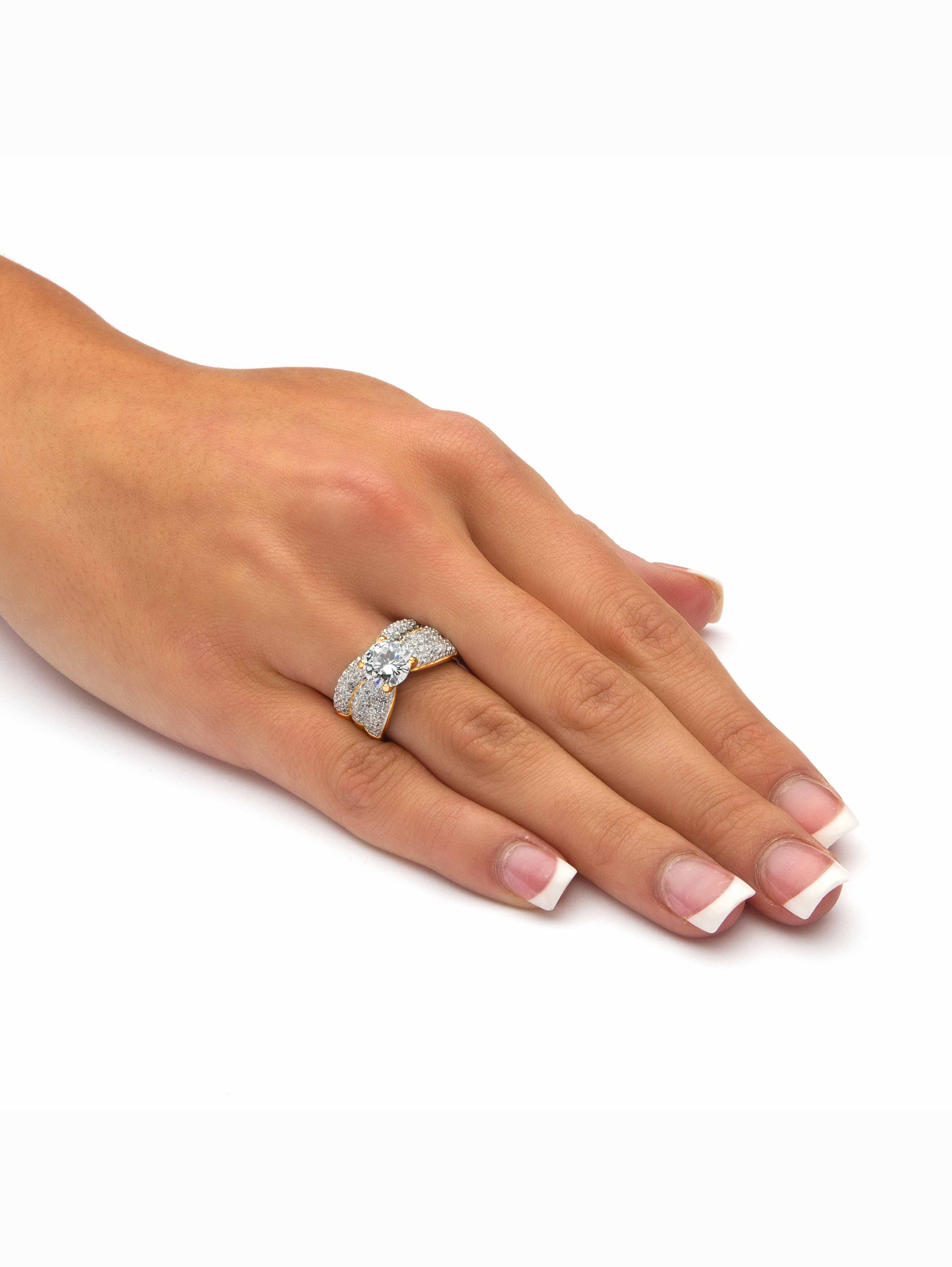 PalmBeach Jewelry Pave Round Cubic Zirconia Bridal Set 3