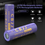 3.7V 21700 Batteries 5000mAh Rechargeable Li-ion Cell for Flashlight Flat Top Battery
