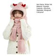 thumbnail image 7 of Tnobhg Women Winter Warm Hat with Scarf Ultra-soft Cold-proof Cartoon Style 3-in-1 Multi-Functional Hat Scarf Mitten, 7 of 7