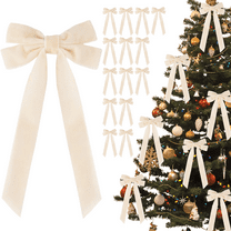 15Pcs Velvet Bows for Christmas Tree, Christmas Wreath Bows Rustic Crafts Gift Bows Velvet Ribbon Bows for Xmas Home Garland Decorations Holiday Wedding Outdoor Indoor Decor