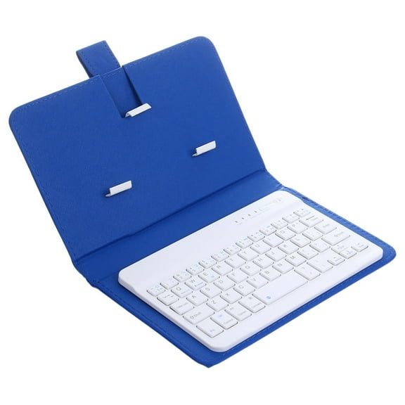 Bluethy Portable Wireless Bluetooth-compatible Keyboard with Faux Leather Case for iPhone Phone