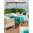 thumbnail image 5 of Outdoor Tablecloth with Umbrella Hole for Patio/Picnic/Party/Camping, Ombre Turquoise Ocean Waterproof Table Cloth Rectangle Table Cover Washable, Gradient Coastal Beach Waves Summer (60"x 120"), 5 of 8