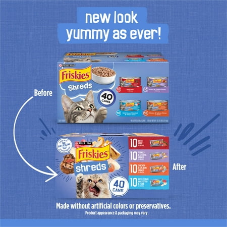 Purina Friskies Shreds Gravy Variety Pack, Wet Cat Food, 5.5 oz Cans, 40 Pack - Image 6