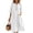 *White, variant on ClodeEU Women's V Neck Half Button 3/4 Sleeve Linen Cotton Midi Dress with Pockets,Casual Loose Dress Army Green,Women's Plus L