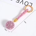 thumbnail image 2 of (Rosa)Llavero de cristal para coche, llavero con bola de cristal, llavero de moda brillante para bolsos, llaves de coche, accesorios de cristal para adornos de llaves de coche, 2 of 5