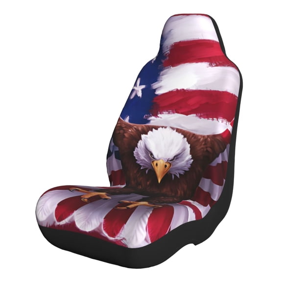 Xecao USA Eagle with Spread Wings Print Car Seat Cover in That Fits Most Cars, Vans, SUVs, and Trucks.