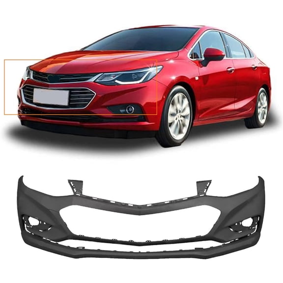 munirater Primered, Front Bumper Cover Fascia Replacement for 2016-2018 Cruze Sedan 4-Door 191275123478