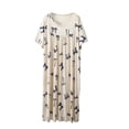 thumbnail image 2 of Nightgown for Women Cotton Long Night Gown Short Sleeve Nightdress Sleepshirt Soft Sleepwear Beige XL, 2 of 7