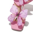thumbnail image 2 of XYD Women Open Square Toe Colorful Butterfly Slide Sandals Slip on Mid Thin Heel Mules Chic Summer Beach Shoes Size 14 Pink, 2 of 4