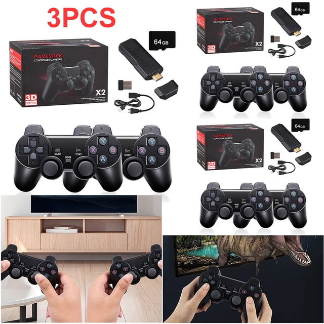 Likrtyny 4K Controller Game Retro Home Game Handle para Regalo para (64G)