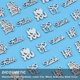 thumbnail image 4 of 36Pcs 6 Styles Stainless Steel Pendants Word Message Charms Pendants for DIY Necklace Bracelet Jewelry Making Accessories Hole: 1.5mm, 4 of 6
