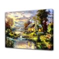 thumbnail image 1 of Póster decorativo de lienzo con diseño de casa de campo, montaña, lago, naturaleza, paraíso, arte de pared, para sala de estar, dormitorio, estilo marco, 30 x 45 cm, 1 of 8