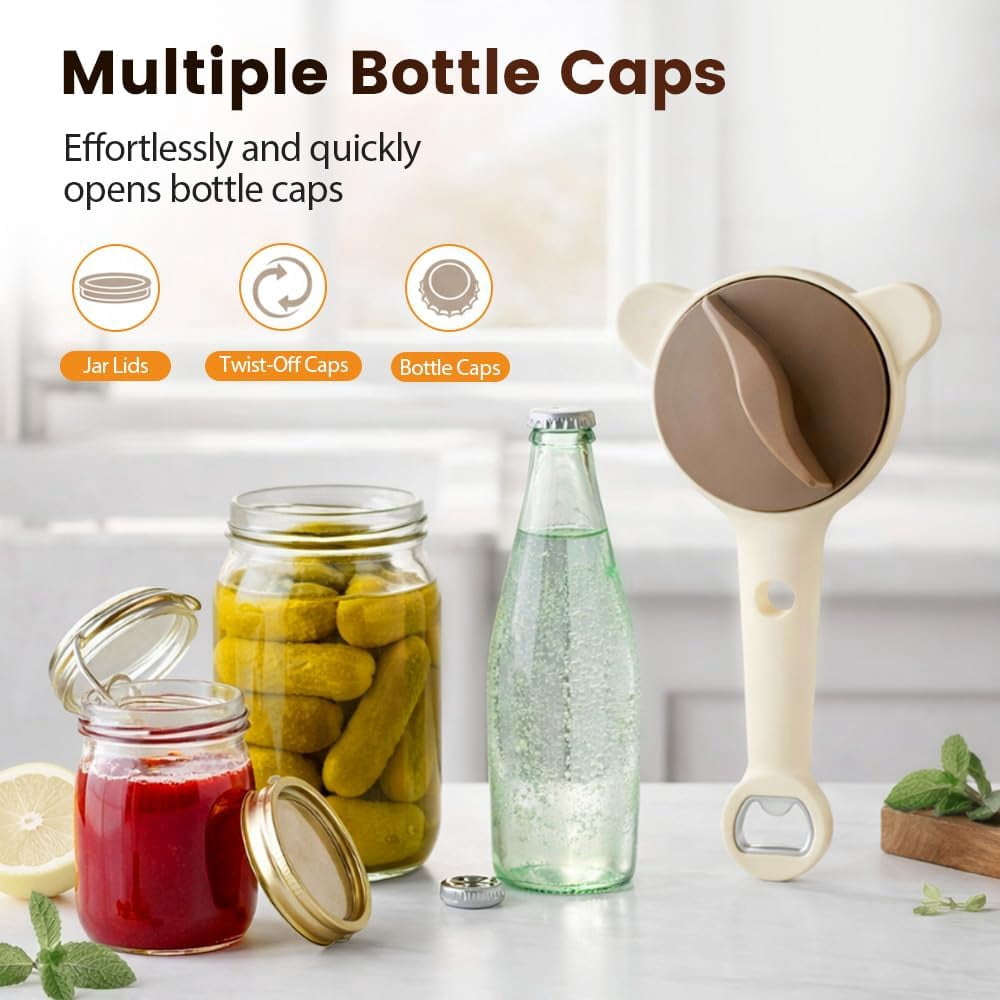 Wrongduck 2026 New 4 in 1 Jar Opener Adjustable Stainless Steel Lid Remover Multi Function Bottle Opener for Jars Bottles Cans